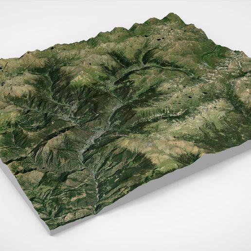 Mountain landscape principality Andorra 3D model