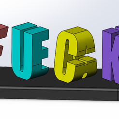 Fck Yeah Word Illusion by SmileyPrinter, Download free STL model