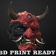 333.jpg Cyberpunk 2077 Japanese Hannya Mask Oni Mask Samurai Demon Mask 3D print model