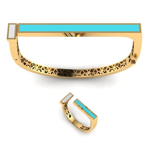 Enamel bracelet and ring set
