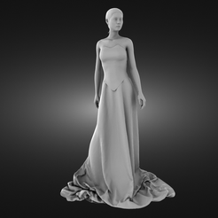 Woman-in-long-dress-render.png Fichier STL Femme en robe longue・Modèle pour imprimante 3D à télécharger