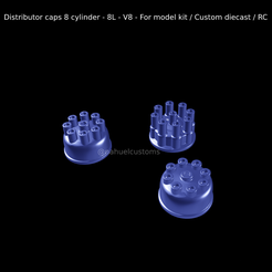 Nuevo-proyecto-1.png Fichier STL Capuchons de distributeur 8 cylindres - 8L - V8 - Pour maquette / Custom diecast / RC・Objet pour impression 3D à télécharger