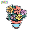 373_cutter.png SPRING FLOWERS IN A POT COOKIE CUTTER MOLD