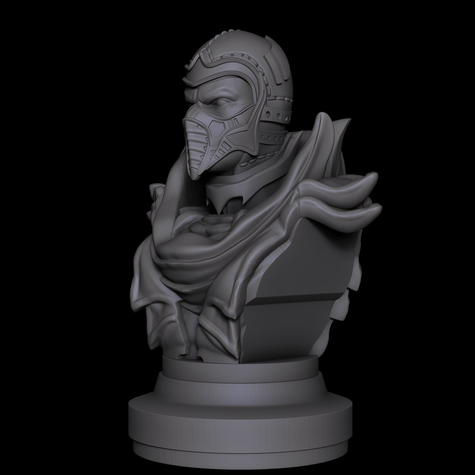02.jpg Download STL file Scorpion Bust Mortal Kombat • 3D printing template, DerikRepto