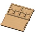 6-pocket-recta-tray-00.jpg Rectangular 6 pockets serving tray relief 3D print model