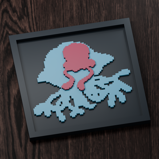 Tentacruel Line - Pokemon Silhouette Frame | Gen 3 sprite style | STL