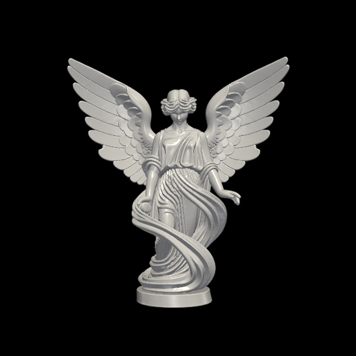 🏛️ Winged Goddess with Orb - Classical Angelic Art・ STL