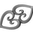 Onlay23-07.JPG Double heart floral scroll relief 3D print model