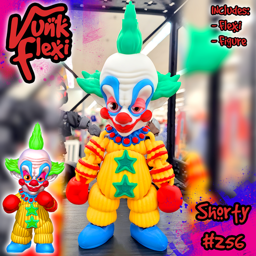 CGImages3.png Killer Klowns Shorty MultiColor Flexi Print-In-Place + figure