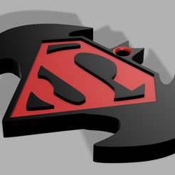 23b.png STL-Datei Schlüsselanhänger/ Schlüsselanhänger Batman (Emblem) und Superman kostenlos・Modell zum 3D-Drucken zum herunterladen