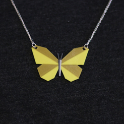 Multi Color Pendant Butterfly Free STL 3D Printing 3D model Fichier 3D.png Archivo STL gratis Collar multicolor de la mariposa・Diseño imprimible en 3D para descargar
