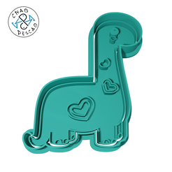 Kawaii_8cm_2pc_06_C.png STL file Dino - Lovely Animals (no 6) - Cookie Cutter - Fondant - Polymer Clay・3D printable model to download