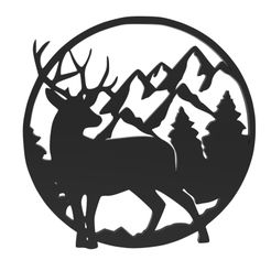 untitled-2.121.jpg STL file Deer in the forest 2 - hanging wall・3D print design to download