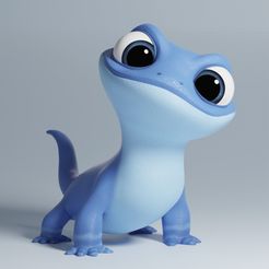cartoon-lizard-3d-model-obj-stl-ztl-1.jpg Бесплатный STL файл мультяшная ящерица・Шаблон для 3D-печати для загрузки