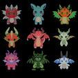 Wireframe-1.png Cute Dragon Character Pack | Chibi Fantasy Creatures | 3D Printable STL Models