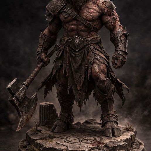 Gorath Ironhorn Warlord 75mm STL 3D Print Miniature