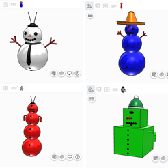 snowman2.png Archivo STL gratis Muñeco de nieve con configurador・Objeto de impresión 3D para descargar, Dape