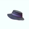 0_00017.jpg HAT 3D MODEL - Top Hat DENIM RIBBON CLOTHING DRESS British Fedora Hat with Belt Buckle Wool Jazz Hat for Autumn Winter Valentino Garavani - Rabbit skin calfskin ribbon antique