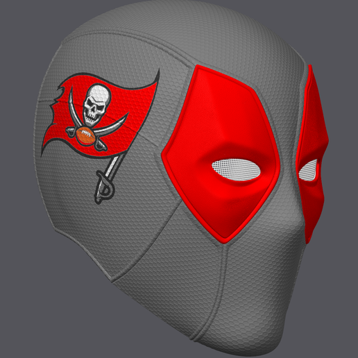 Deadpool Helmet with Tampa Bay Buccaneers Football logo (Adult wearable)