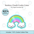 Etsy-Listing-Template-STL.png Rainbow Clouds Cookie Cutter | STL File