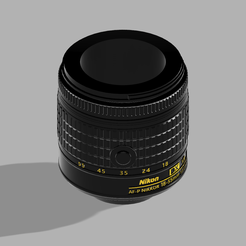 1.png STL-Datei Nikon Objektiv mattiert・Design für den 3D-Druck zum Herunterladen