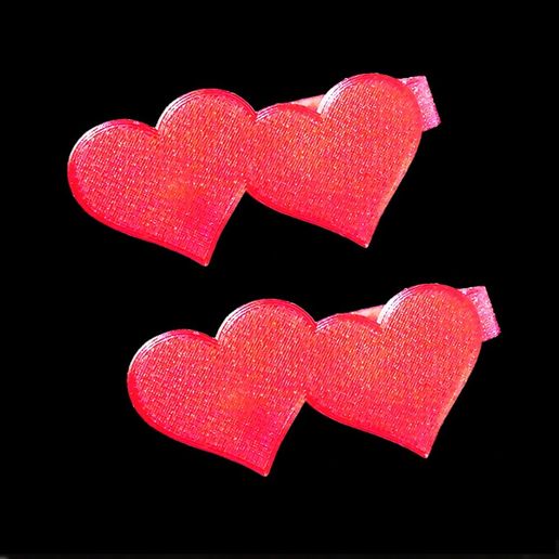 heart CLIP.jpg Download free STL file Two Hearts Hair Clip • 3D printable template, delukart