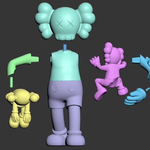 🎨 Kaws Clean Slate Bearbrick mashup supreme・ OBJ File for