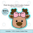 Etsy-Listing-Template-STL.png Pink Reindeer Girl Cookie Cutter | STL File