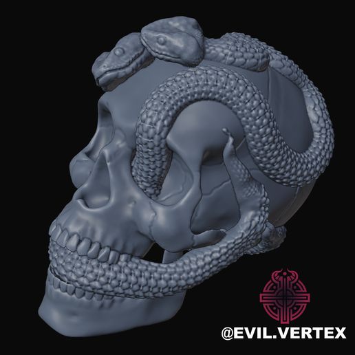 craniofree5.jpg Crânio com cobras