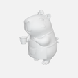 cafe-1.png Chibi Capybara Barista 3D Model with Coffee Cup