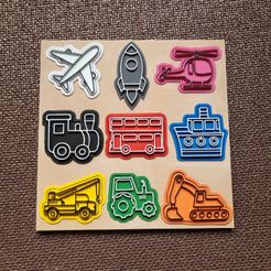 20230210_142315.jpg STL file Kids Puzzle - Vehicles・3D printable model to download