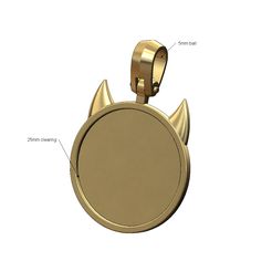 Evil-Simple-Round-pendant-bail-00.jpg Simple malvado memoria cuernos imagen colgante 3D modelo de impresión