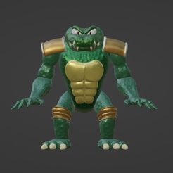 Blender-C__Users_mbaud_OneDrive_Desktop_Maximilian_Hobby-3D-Druck_2.Animationen-Blender-Stl_DK-Cou.png Donkey Kong Country Kremling Critter Enemy Crocodile Minion Nintendo