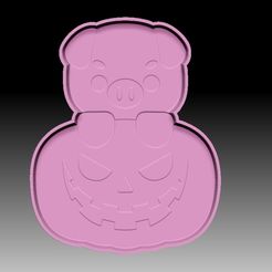 PigPumpkin-VACUUM-PIECE.jpg STL file PIG PUMPKIN BATH BOMB MOLD・Model to download and 3D print