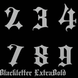 BlackletterExtrabold-51DV-Number-Fonts-02.png Master Dice Set - 13 piece set - BlackletterExtrabold font
