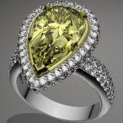 74.jpg STL file Pear Diamond Ring P93・3D print design to download