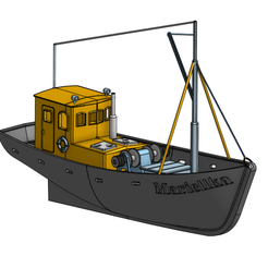 1.png 3MF file Fishing boat - Mariellka・3D printing idea to download