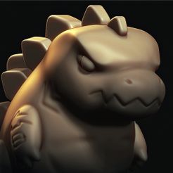 a.jpg STL file Godzilla Chubby・3D printable design to download