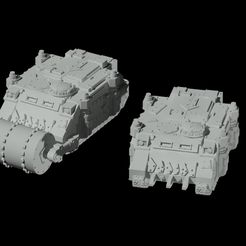 1.jpeg STL file Two Epic 6mm Orc Looted Rhino APC Tanks・3D printable design to download