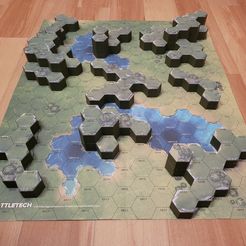 Make-1.jpg Файл STL BATTLETECH TERRAIN MAP LAKES (BATTLETECH MAP PACK GRASSLANDS)・Модель 3D-принтера для загрузки