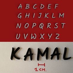 KAMALHOME.jpg 3D file KAMAL UPPERCASE 3D LETTERS STL FILE・Model to download and 3D print
