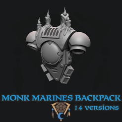 3 lo MONK MARINES BACKPACK CF Pe ONT CA STL-Datei MONK MARINE BACKPACK・3D-druckbares Design zum Herunterladen