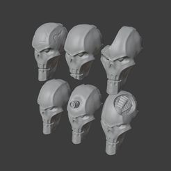 x9LiwoNUvqw.jpg STL file damaged necron heads・3D printing model to download