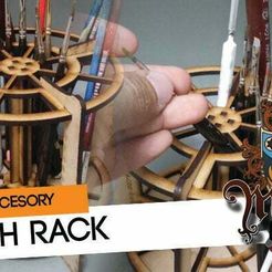 brushrack.jpg DWG-Datei Hobby Brush Rack kostenlos・3D-druckbare Vorlage zum herunterladen