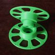 3D-printable split filament spool with threaded joint (135 mm)