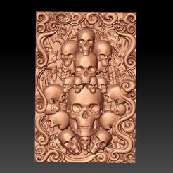 Skulls1.jpg Archivo STL gratis cráneos・Objeto imprimible en 3D para descargar