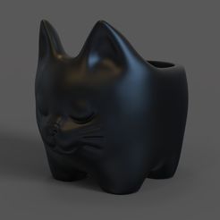 untitled2.333.jpg Archivo STL Modelo de gatito para macetas・Plan de impresión en 3D para descargar