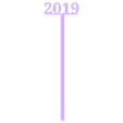 2019_Swizzle_Stick_short_3DprintNY.stl 2019 New Years Party Picks and Swizzle Sticks