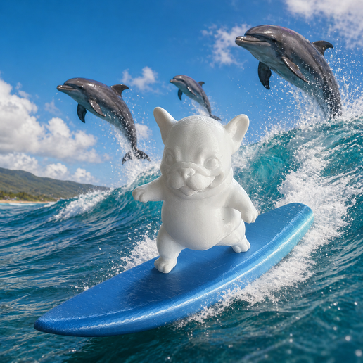 🏄 SURFING PIBBLE - CUTE MEME・ STL File for 3D printing・Cults
