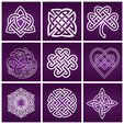 CIS ae WSN ens SC bY Set of decorative murals, panno, wall decoration, celtic knot. Part 2
